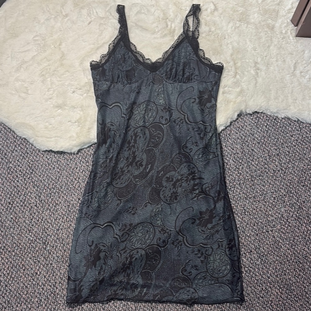 Romwe Elegant Black Lace Slip Dress